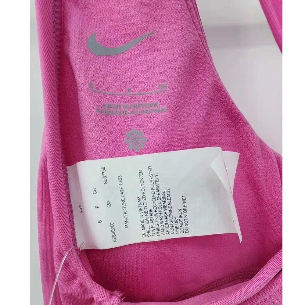 New NWT Nike Swim Multi Logo Pink Blue Women's Swimsuit One‎ Piece Size Small